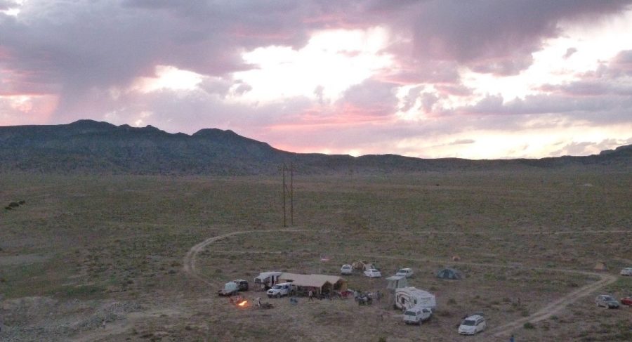 A view of the 'Base Camp' from a nearby hillside.